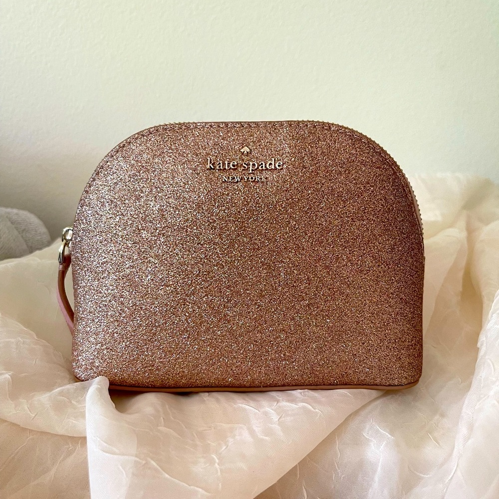 Kate spade glitter on the go make up bag